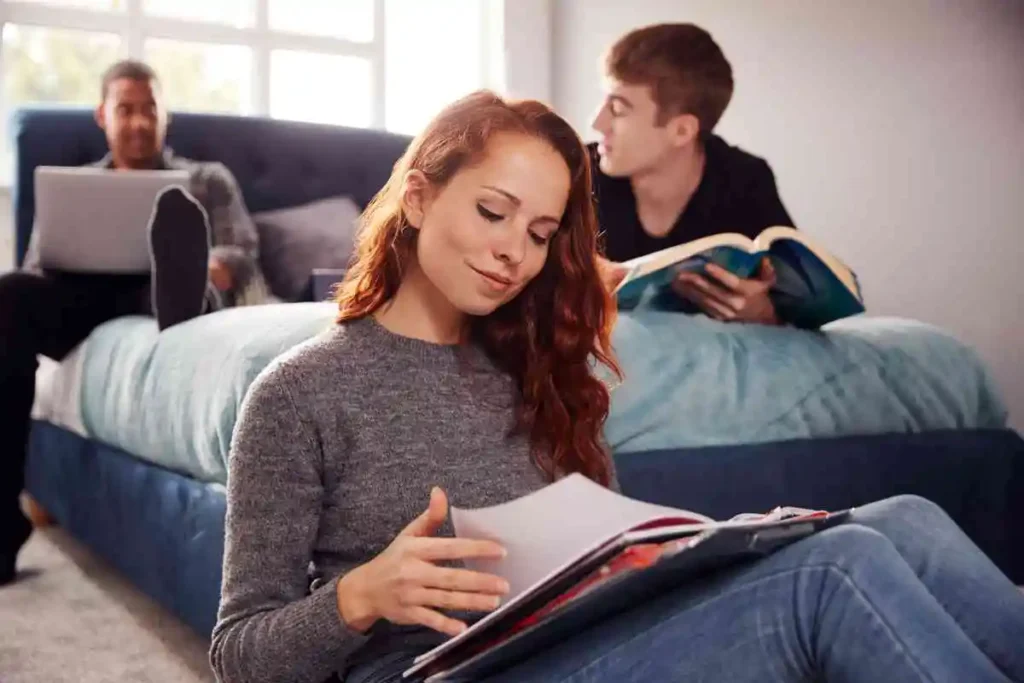 3 students studying in a room regardless of the maximum for 2 bedroom in california
