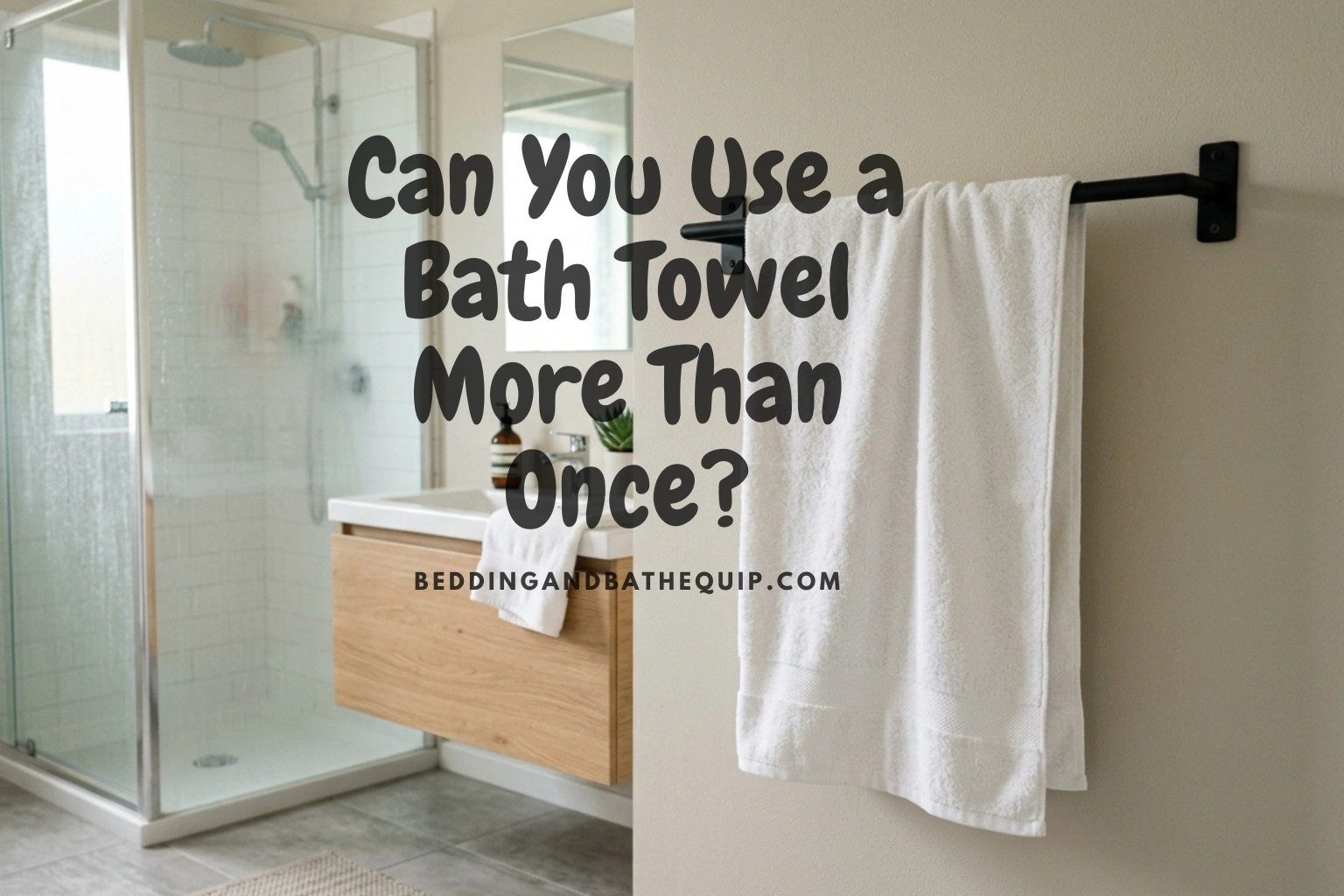 Fresh bath towel hanging in a clean bathroom showing proper bath towel hygiene.
